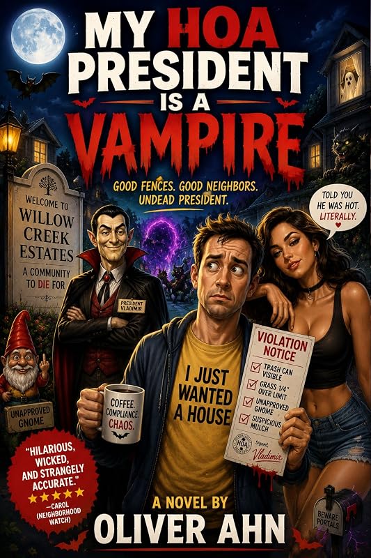 My HOA President is a Vampire — weird pulp fiction by Oliver Ahn