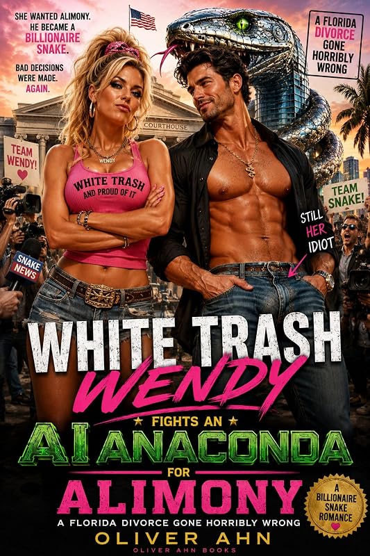 White Trash Wendy Fights an AI Anaconda for Alimony — weird pulp fiction by Oliver Ahn